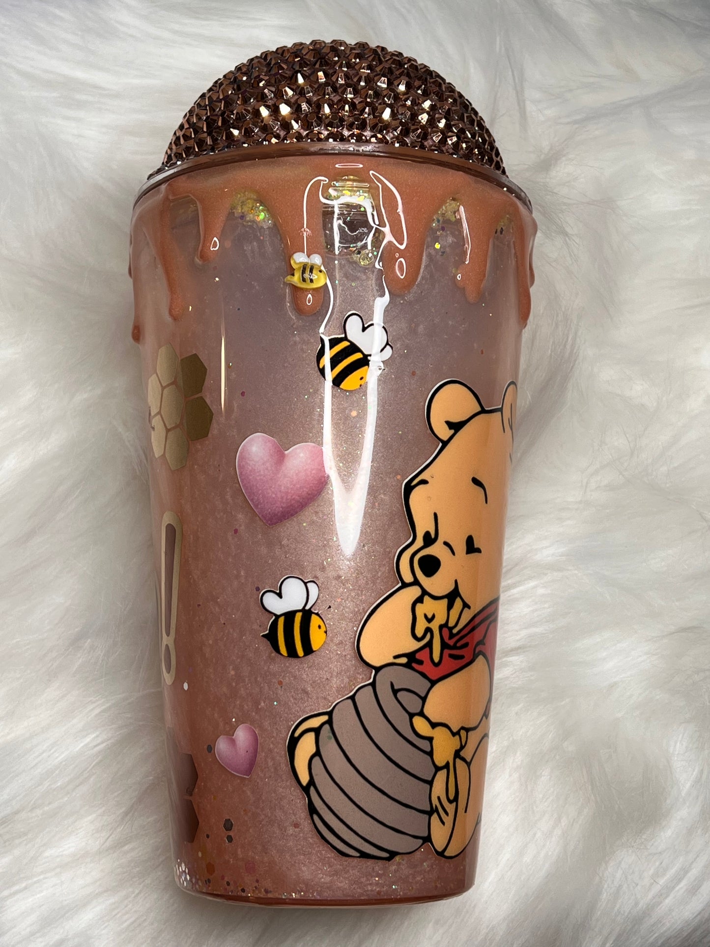 Cute Bear Glitter Globe Tumbler