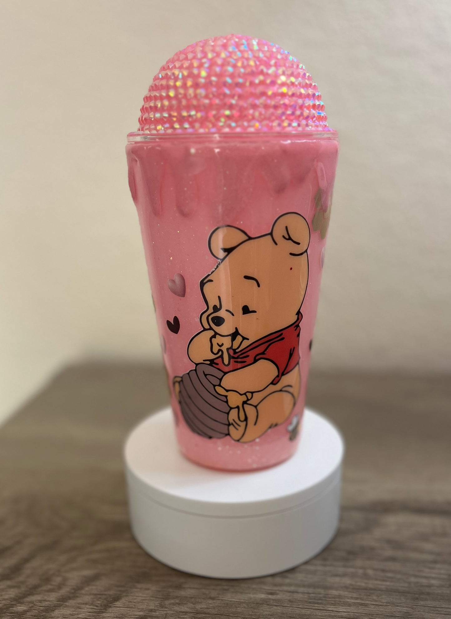 Cute Bear Glitter Globe Tumbler