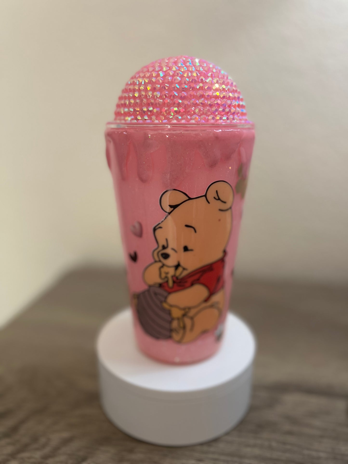 Cute Bear Glitter Globe Tumbler