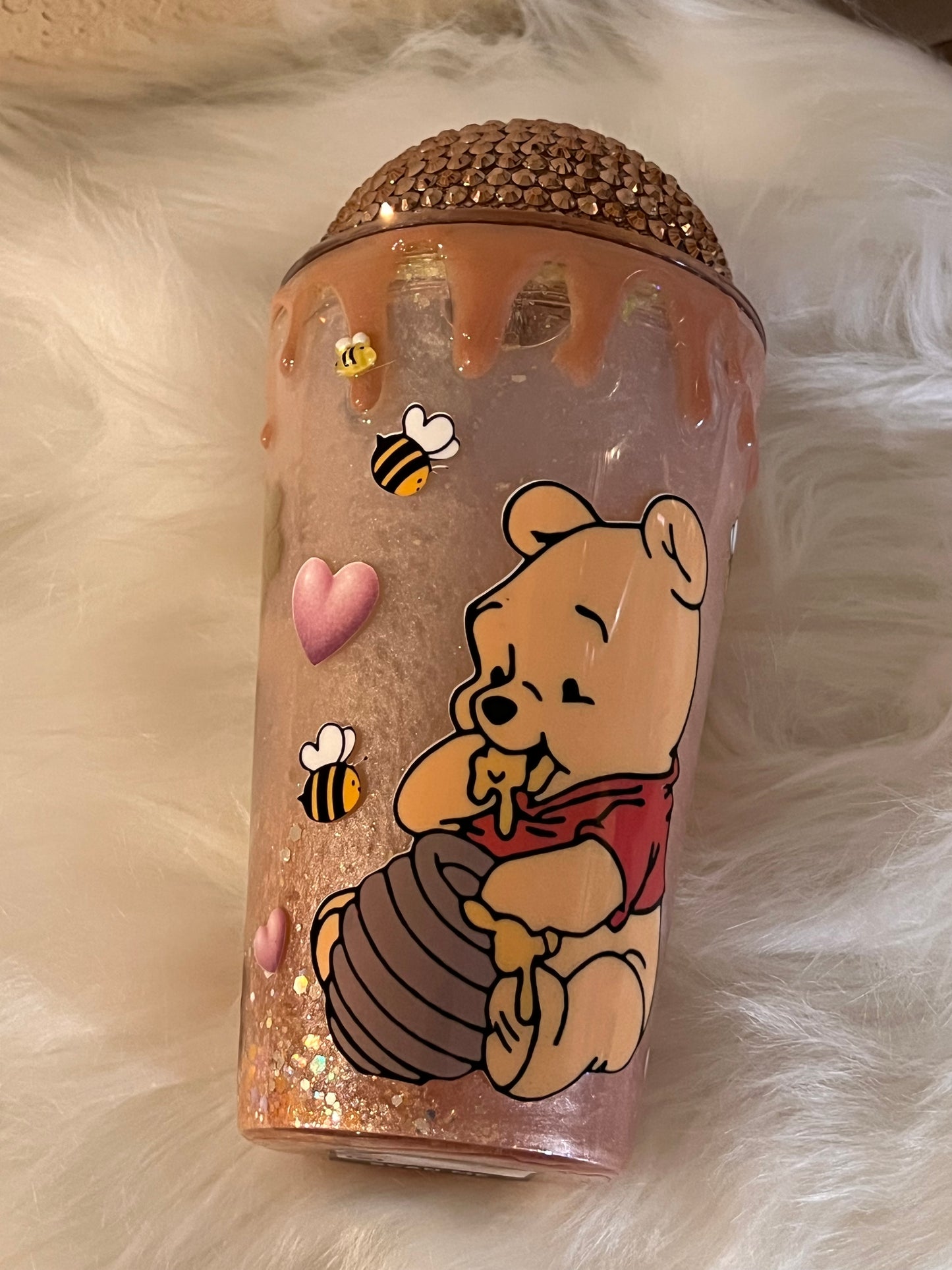 Cute Bear Glitter Globe Tumbler