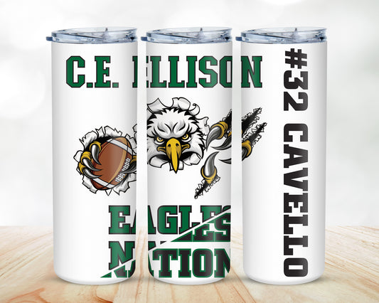 Ellison Football Custom Tumbler