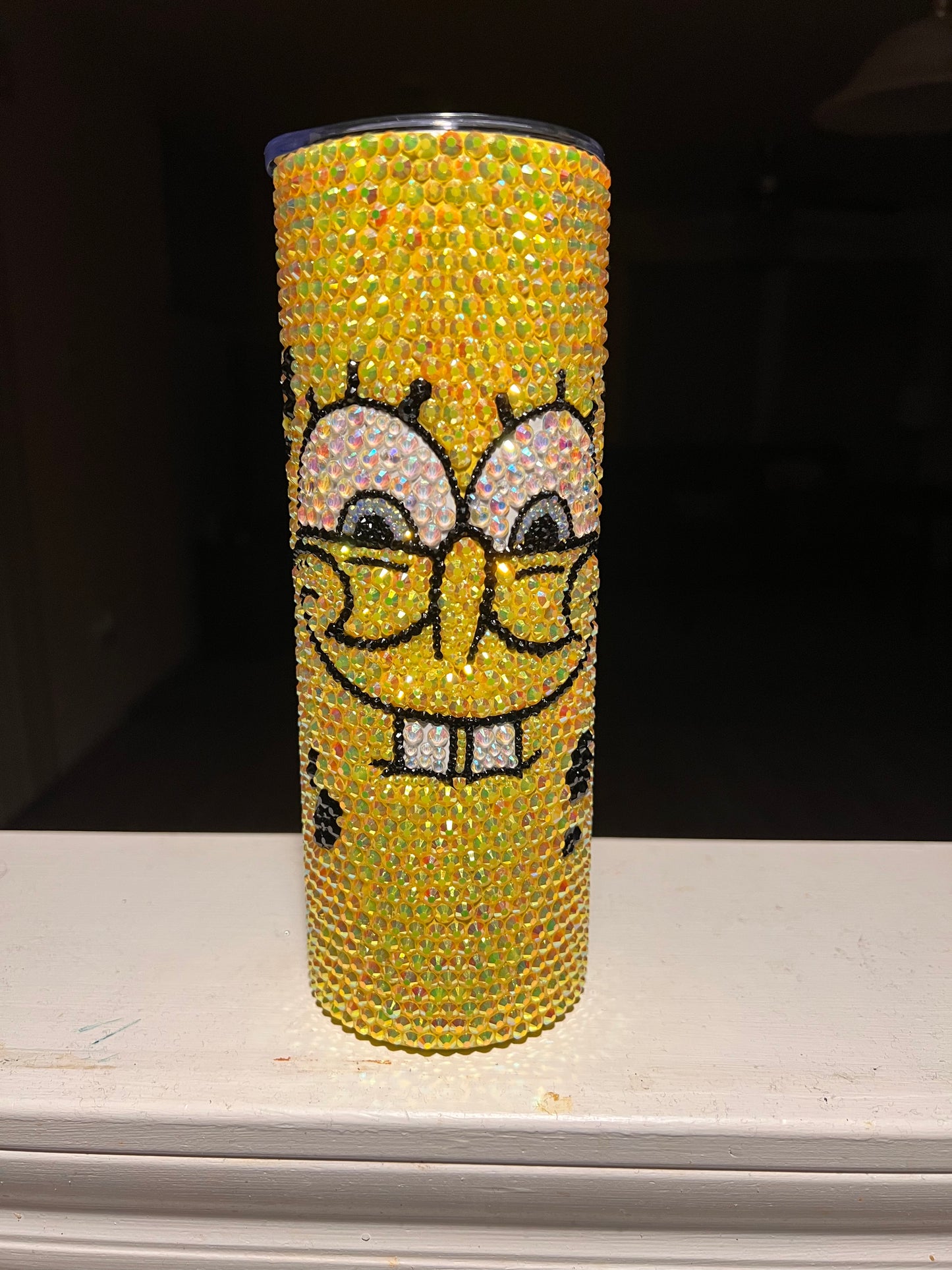 Rhinestone Yellow Sponge Tumbler Skinny Tumbler